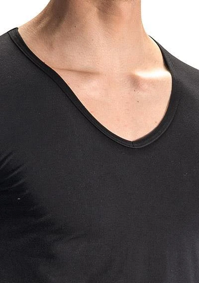 Olaf Benz RED1601 V-Shirt (Low) 107419/8000 T-Shirt, Baumwoll-Stretch, Schwarz, Black 4 Olaf Benz RED1601 V-Shirt (Low) 107419/8000 T-Shirt, Baumwoll-Stretch, Schwarz, Black – Bild 4