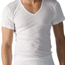 Mey CASUAL COTTON V-Neck 49007/101 T-Shirt, Baumwolle, Weiß, White