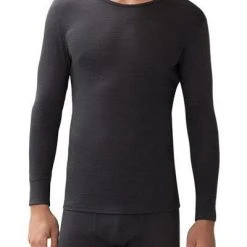 Zimmerli Wool & Silk 710 Shirt LS 710/1451/82 Longsleeve, Wolle-Seide, Anthrazit, Charcoal