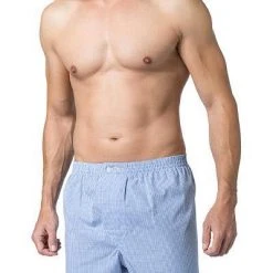 DEREK ROSE Classic Boxer Shorts 6000/GING001BLU Boxershorts, Baumwolle, Hellblau-weiß kariert