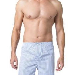 DEREK ROSE Classic Boxer Shorts 6000/JAME001BLU Boxershorts, Baumwolle, Hellblau-weiß gestreift
