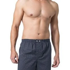 DEREK ROSE Classic Boxer Shorts 6000/PLAZ021NAV Boxershorts, Baumwolle, Nachtblau gepunktet