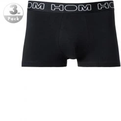 HOM Boxerlines Boxer Briefs 3er Pack 400387/V001 Trunks, Baumwoll-Stretch, Schwarz, Black