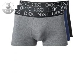 HOM Boxerlines Boxer Briefs 3er Pack 400387/V002 Trunks, Baumwoll-Stetch, Grau-blau-schwarz, Multicolour
