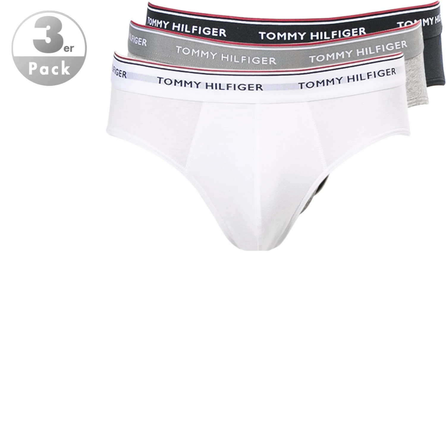 Tommy Hilfiger Brief 3er Pack 1U87903766/004 Slip, Baumwoll-Stretch, Weiß-schwarz-grau, Schwarz-grau-weiß 1 Tommy Hilfiger Brief 3er Pack 1U87903766/004 Slip, Baumwoll-Stretch, Weiß-schwarz-grau, Schwarz-grau-weiß
