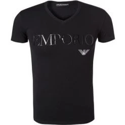EMPORIO ARMANI V-Neck 110810/CC716/00020 T-Shirt, Baumwolle, Schwarz