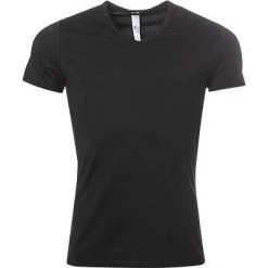 HOM Classic V-Shirt 400206/0004 T-Shirt, Baumwolle, Schwarz, Black