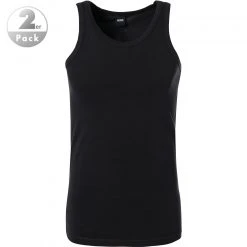 BOSS Tank Top 2er Pack 50325406/001 Tanktops, Baumwoll-Stretch, Schwarz, Black