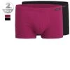 bugatti Pants 2er-Pack 50015/6061/430 Trunks, Baumwolle, Fuchsia-schwarz, Red-dark-solid