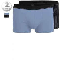 bugatti Pants 2er-Pack 50017/6061/633 Trunks, Baumwolle, Bleu-schwarz gestreift, Blue-dark-vertical stripes