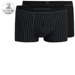 bugatti Pants 2er-Pack 50017/6061/933 Trunks, Baumwolle, Blau-schwarz gestreift, Black-dark-vertical stripes