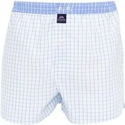 MC ALSON Boxer-Shorts 0223/weiß-hellblau Boxershorts, Baumwolle, Weiß-hellblau kariert