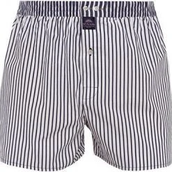 MC ALSON Boxer-Shorts 0231/weiß-navy Boxershorts, Baumwolle, Weiß-blau gestreift