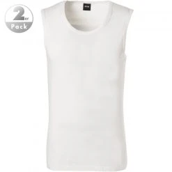 BOSS Tank Top 2er Pack 50373721/100 Tanktops, Baumwoll-Stretch, Weiß
