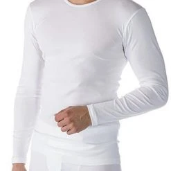 Mey CASUAL COTTON Langarm-Shirt 49004/101 Longsleeve, Baumwolle, Weiß