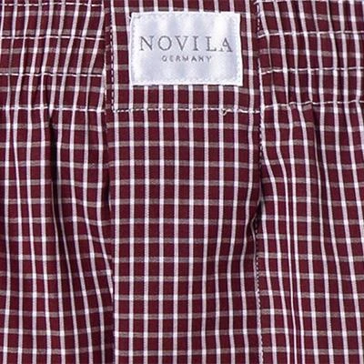 Novila Shorts 9554/055/219 Boxershorts, Baumwolle, Rot-weiß kariert, Bordeaux 2 Novila Shorts 9554/055/219 Boxershorts, Baumwolle, Rot-weiß kariert, Bordeaux – Bild 2