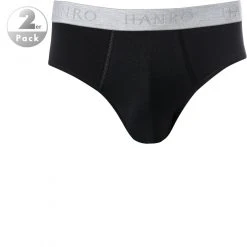 HANRO Briefs 2er Pack 07 3075/0019 Slips, Baumwolle, Schwarz, Black
