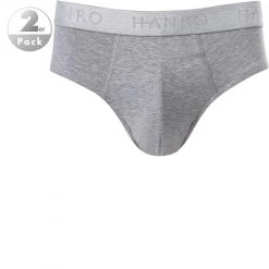 HANRO Briefs 2er Pack 07 3075/1961 Slips, Baumwolle, Grau meliert, Light melange