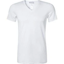 HANRO Shirt V-Neck Cotton Superior 07 3089/0101 T-Shirt, Baumwolle, Weiß, White