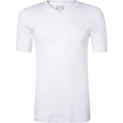 HANRO Shirt V-Neck Sea Island Cotton 07 3173/0101 T-Shirt, Baumwolle, Weiß, White