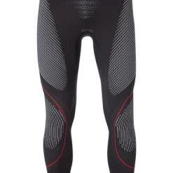 UYN Sport Pants U100005/G974 Lange Unterhose, Mikrofaser, Dunkelgrau-rot, Grau-weiß-rot