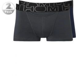 HOM Boxerlines Boxer Briefs 2er Pack 400405/V006 Trunks, Baumwoll-Stretch, Anthrazit-navy, Navy-anthrazit