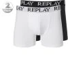 Replay Cotton Stretch Trunk 2er Pack I101005/N137 Trunks, Baumwoll-Stretch, Weiß-schwarz