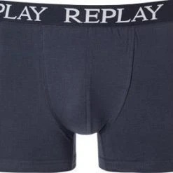 Replay Cotton Stretch Trunk 2er Pack I101005/N138 Trunks, Baumwoll-Stretch, Weiß-navy, Weiß-indigo -MR Wasch Geschaft 319806 norm2