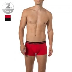 HUGO Trunks Twin Pack 50402260/622 Baumwolle, Schwarz-rot, Rot-schwarz