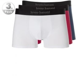 bruno banani Shorts 3erPack Energy 2201-2083/2754 Trunks, Baumwoll-Stretch, Navy-rot-weiß, Schwarz-navy-grau