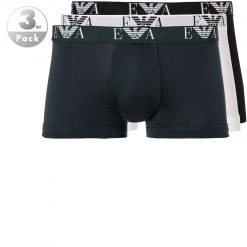 EMPORIO ARMANI Trunk 3-Pack 111357/CC715/56110 Trunks, Baumwoll-Stretch, Schwarz-nachtblau-weiß, Weiß-schwarz-marine