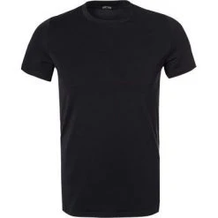 HOM Supreme Cotton T-Shirt Crew- Neck 401330/004 Baumwoll-Stretch, Schwarz