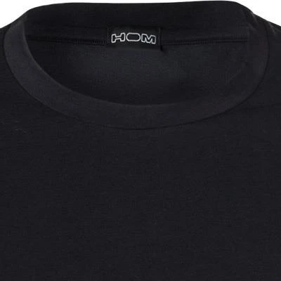 HOM Supreme Cotton T-Shirt Crew- Neck 401330/004 Baumwoll-Stretch, Schwarz 2 HOM Supreme Cotton T-Shirt Crew- Neck 401330/004 Baumwoll-Stretch, Schwarz – Bild 2