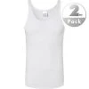 Schiesser Doppelripp Shirt 0/0 2er Pack 005051/100 Tanktops, Baumwolle, Weiß