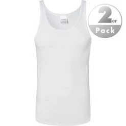 Schiesser Doppelripp Shirt 0/0 2er Pack 005051/100 Tanktops, Baumwolle, Weiß