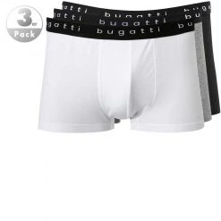 bugatti Boxer Briefs 3er Pack 50148/6061/821 Trunks, Baumwolle, Schwarz-weiß-hellgrau, Weiß-grau-schwarz