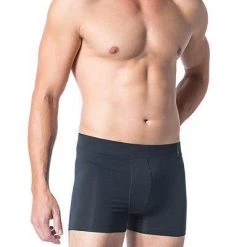 Schiesser Long Life Soft Shorts 155632/001 Trunk, Baumwoll-Stretch, Nachtblau, Blau-schwarz