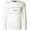 Fred Perry T-Shirt M9593/129 Longsleeve, Baumwolle, Ecru, Schneeweiß