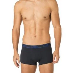 EMPORIO ARMANI Trunks 3er Pack 111357/0A715/70735 Baumwoll-Stretch, Blau-navy -MR Wasch Geschaft 354185 norm2