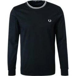 Fred Perry T-Shirt M9602/102 Longsleeve, Baumwolle, Schwarz