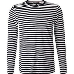 Tommy Hilfiger Longsleeve MW0MW10804/0A4 Slim Fit, Bio Baumwolle, Dunkelblau-weiß gestreift, Dunkelblau-weiß