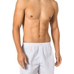 van Laack 161967/Boxer/720 Boxershorts, Baumwolle, Blau gestreift, Weiß-blau