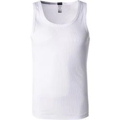 HOM Tanktop Charles 401844/0003 Bio Baumwolle, Weiß