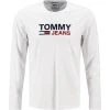 TOMMY JEANS Longsleeve DM0DM09487/YBR Bio Baumwolle, Weiß