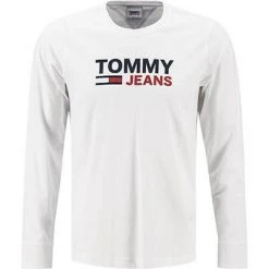 TOMMY JEANS Longsleeve DM0DM09487/YBR Bio Baumwolle, Weiß