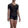 Olaf Benz RED2066 V-Neck low 108799/8000 T-Shirt, Mikrofaser, Schwarz