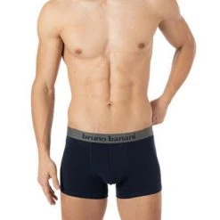 bruno banani Shorts 2er Pack Flow. 2203-1388/4218 Trunks, Baumwoll-Stretch, Navy-graphit , Grau-blau -MR Wasch Geschaft 360773 norm2