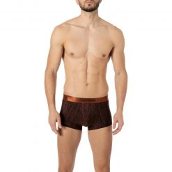 bruno banani Hipshorts Range 2202-2267/4217 Trunk, Mikrofaser-Stretch, Bronze-schwarz gemustert, Schwarz-kupfer