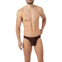 bruno banani String Range 2203-2267/4217 Mikrofaser, Bronze-schwarz gemustert, Schwarz-kupfer