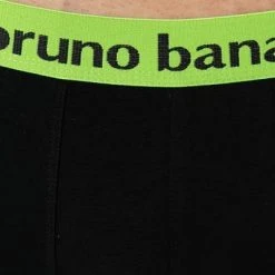 bruno banani Shorts 2er Pack Flow. 2203-1388/4220 Trunks, Baumwoll-Stretch, Leuchtgrün-schwarz, Apfelgrün-schwarz -MR Wasch Geschaft 360784 norm3